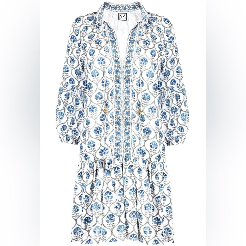 Women’s boutique Neve & Noor floral Mimi dress paisley blue medium/ large